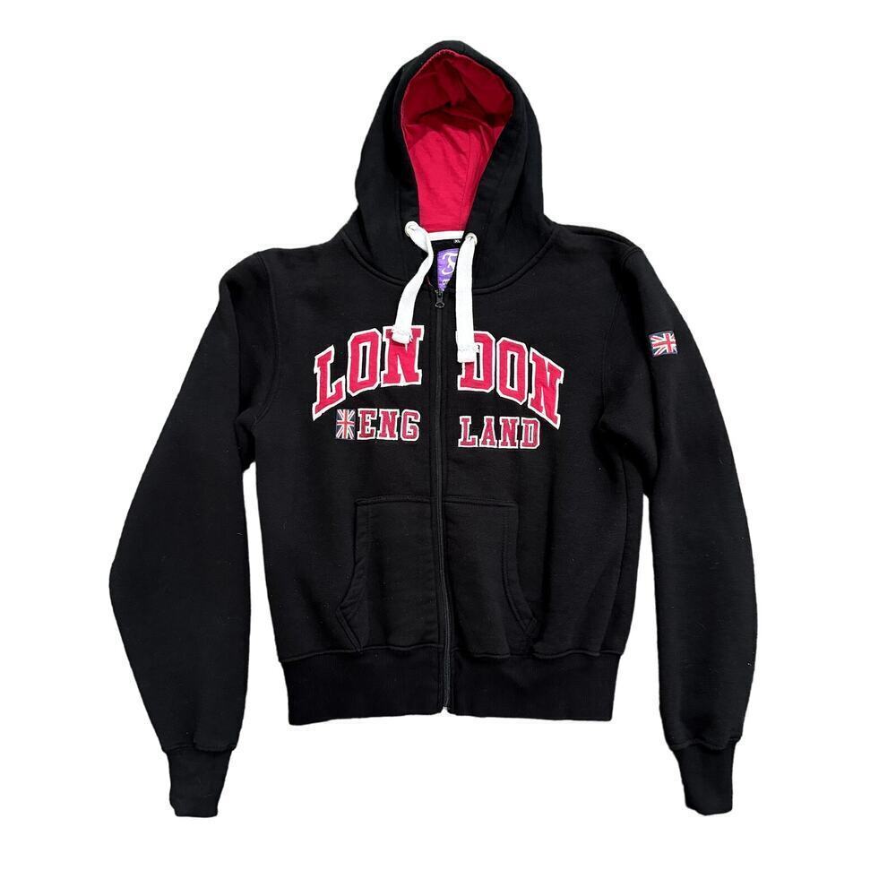 F2 Original London Full Zip Hoodie in Black, Size XL​​​​